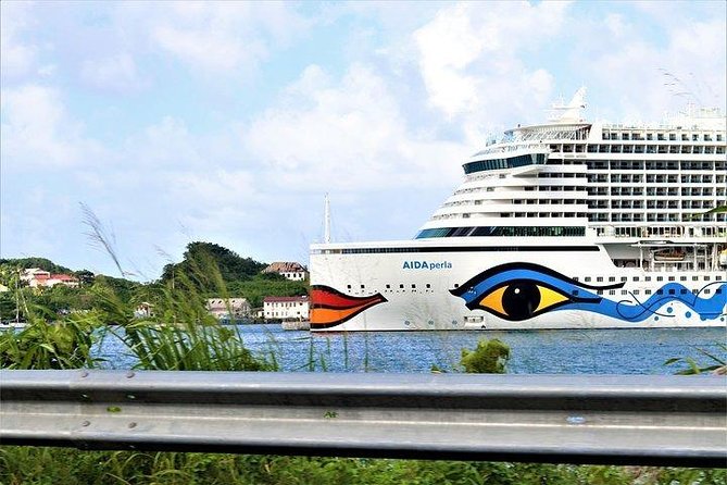 Cruise Ship - On Island for a Day Excursion - From Castries Harbour toward the Pitons