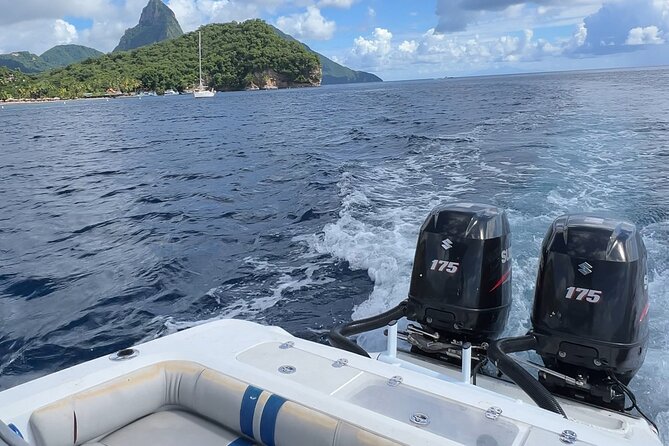 Private Boat Charter St. Lucia, boat tour to Soufriere. Full day - Anse Chastanet and Black-Sand Shore