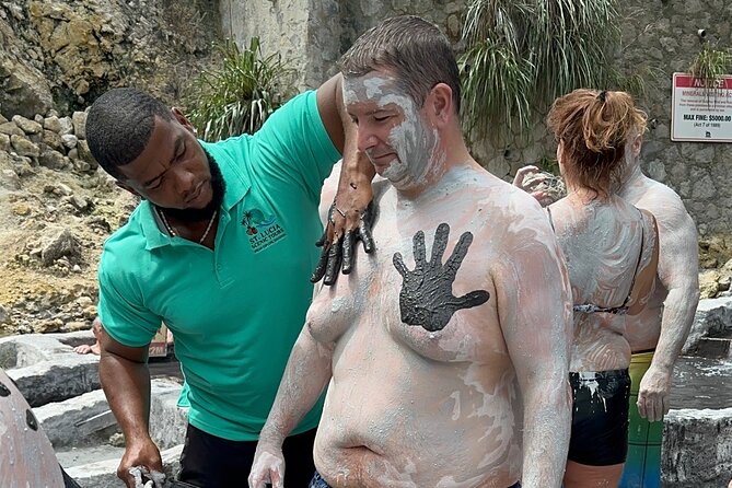 Soufriere vibes Tour ( pick up Rodney bay,St.Lucia) - Getting muddy at Sulphur Springs