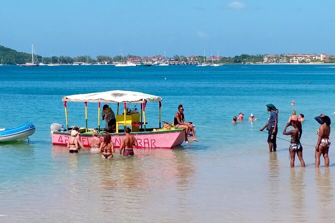 St. Lucia Beach Day with Paradise Beach Comforts & Transportation - Air-conditioned transport and port pickup