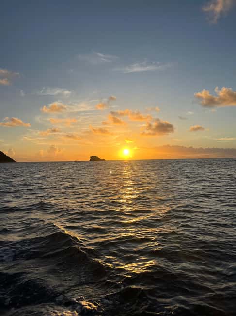 St. Lucia: Sunset Cruise, best way to end a day in paradise - Leaving Rodney Bay as the light softens